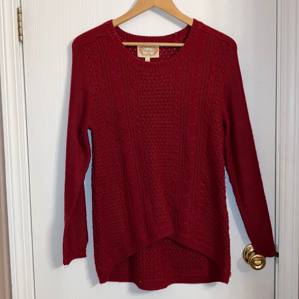 Red knit sweater Ambiance apparel